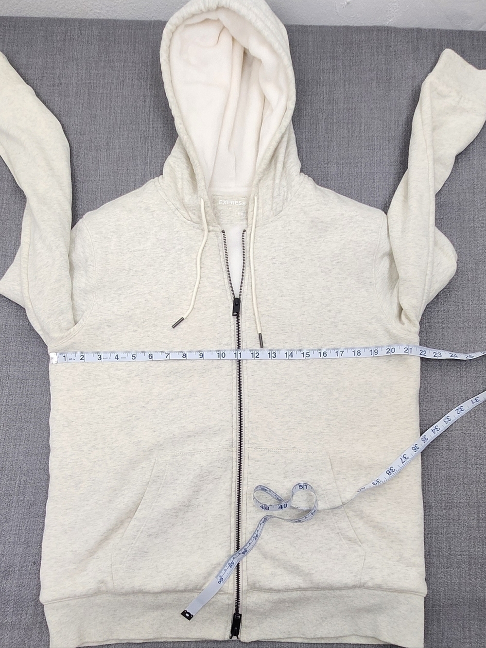 Express Soft Double Zip Up Hooded Sweater. Medium. - Picture 6 of 8